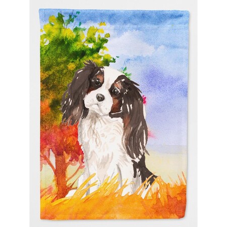 Carolines Treasures Fall Tricolor Cavalier Spaniel Flag Canvas House Size CK1931CHF